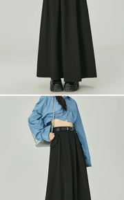 Elegant Casual Pleated Maxi Skirt