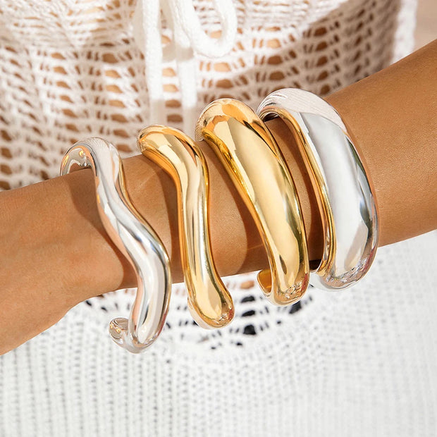 Sculpted Elegance Cuff Bracelets - Modern Statement Jewelry