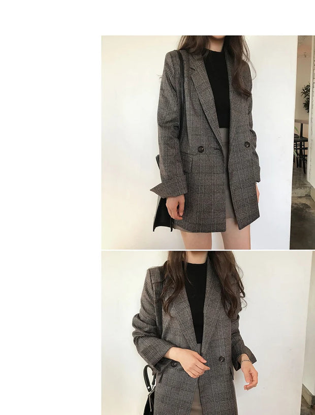 Timeless Checkered Winter Blazer