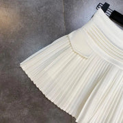 Pleated High-Waist Mini Skirt