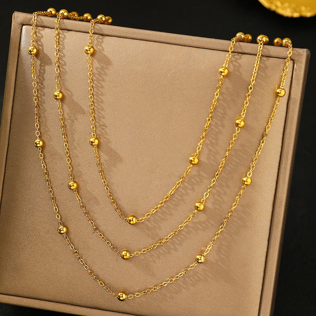 Layered Stainless Steel Necklace - Modern Chic Jewelry