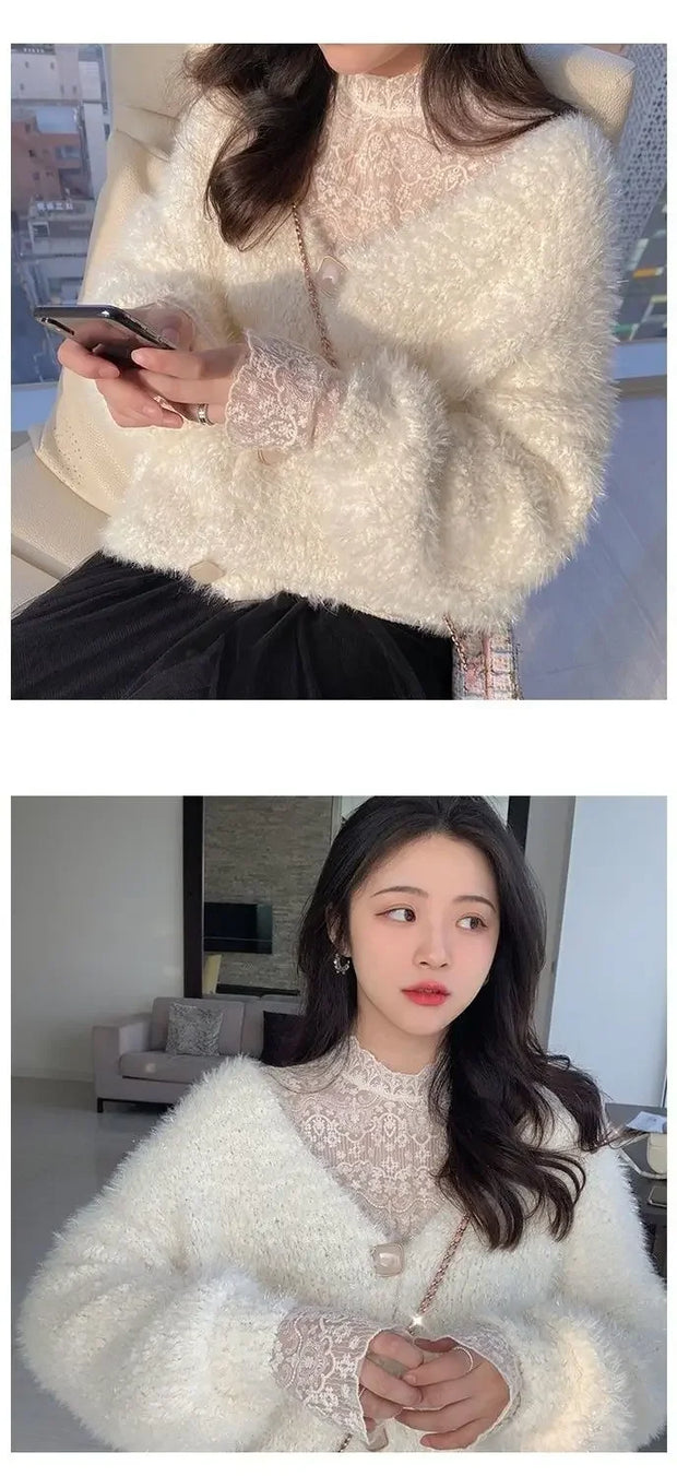 Blouse Women Women's Lace Shirt