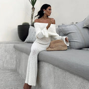 Knitted Off-Shoulder Maxi Beach Dress