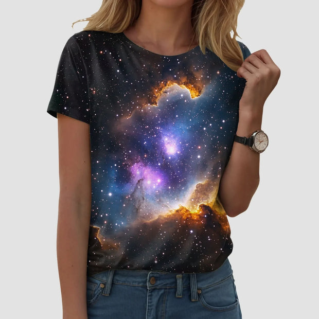 Galaxy Print Casual T-Shirt