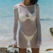 Women Beach Tunic Sexy See-through
