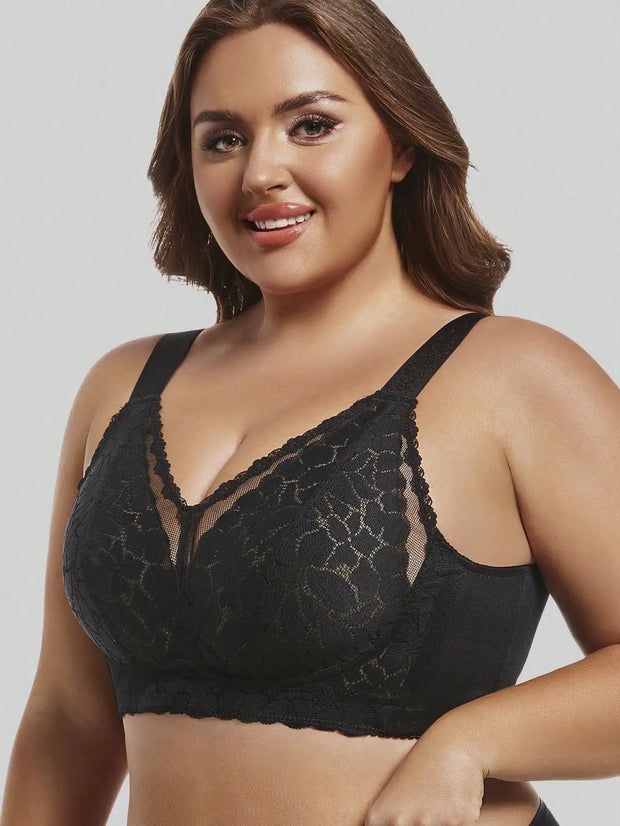 Underwear for women in summer, big chest, small gathering, anti sagging, no steel ring, fat, mm ultra-thin plus size text bra