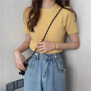 Blusas Mujer Blouses Top FemmeTops Women Blusas Mujer De Moda Verano Short Sleeve Knit Blouse Women Knitted Pullovers 2025