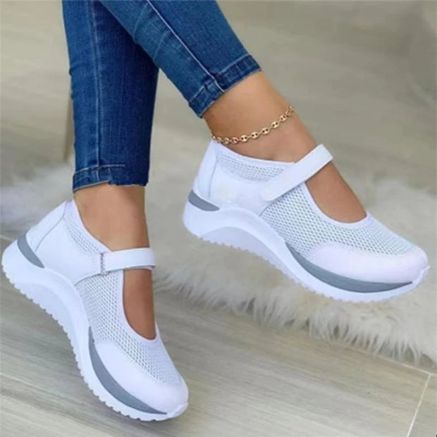 Thick Sole Mary Jane Sneakers - Sporty Chic