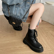 Women Boots Goth Casual Shoes Woman Leather Chelsea Classic Motorcycle Female Goth Shoes High Platform Boots Women Botas Mujer