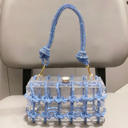 handmade Rhinestones Evening bag silver Crystal handmade Bags