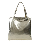 Shiny Metallic Leather Tote  Bag