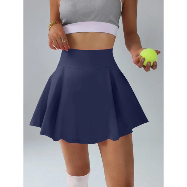 Women's Skirts Simple Fresh Style Tennis Sports Pleated Skirt Built-in Safety Pants Vibrant and Playful Solid Colour Waist  Skir