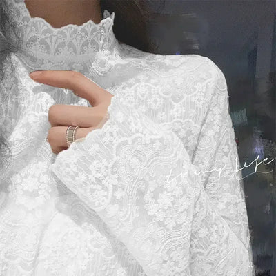 Blouse Women Women's Lace Shirt
