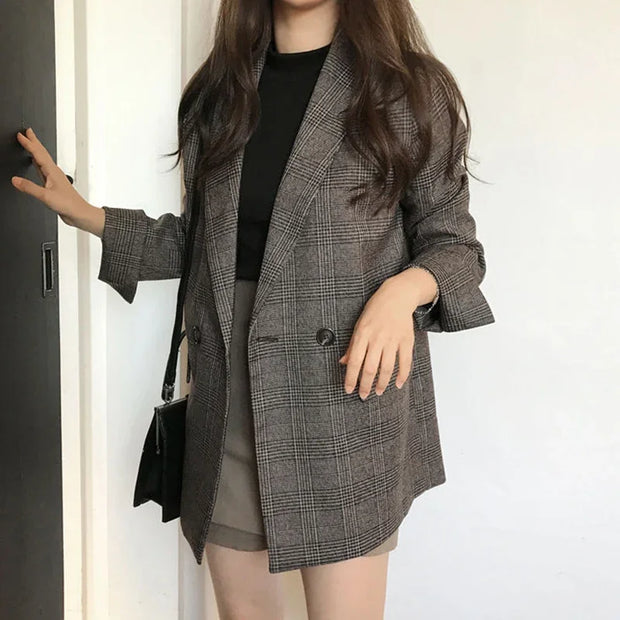 Timeless Checkered Winter Blazer