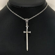 Gothic Sword Pendant Necklace - Bold Statement Chain