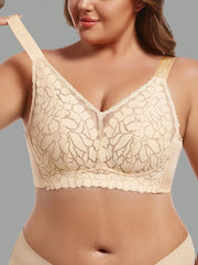 Underwear for women in summer, big chest, small gathering, anti sagging, no steel ring, fat, mm ultra-thin plus size text bra