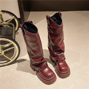 Retro High Western Boots - Bold Streetwear Look
