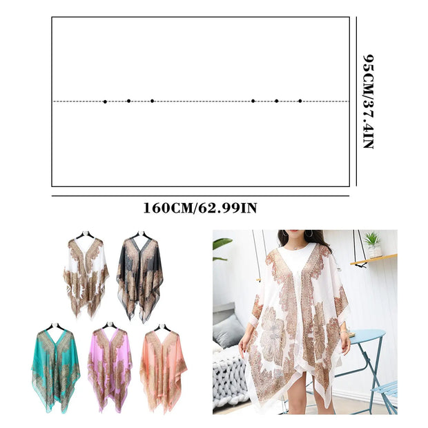 Lightweight Boho Beach Shawl Wrap