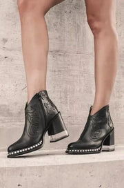 Western-Inspired Leather Ankle Boots
