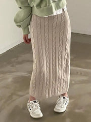 Solid Knitted Skirts For Womenew