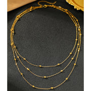 Layered Stainless Steel Necklace - Modern Chic Jewelry