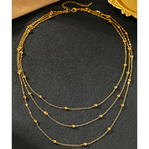 Layered Stainless Steel Necklace - Modern Chic Jewelry