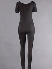 Short Sleeve Slim Fit Jumpsuit