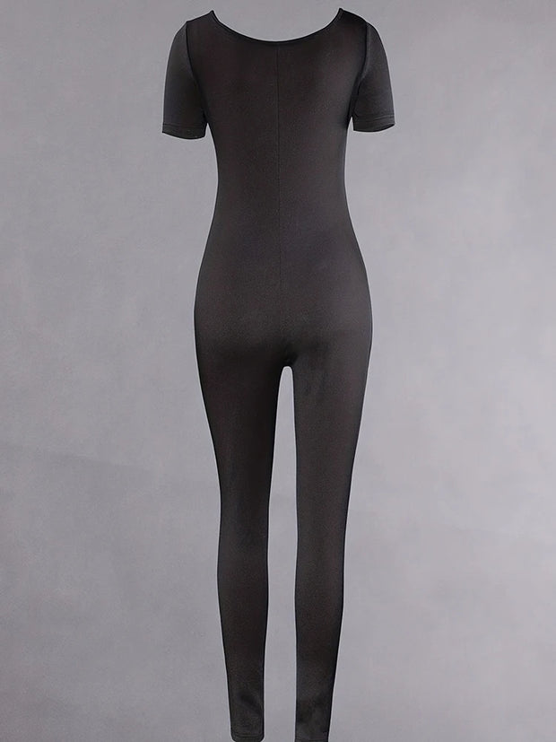 Short Sleeve Slim Fit Jumpsuit