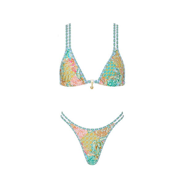 Bikini Swimsuit with Skirt Print Swimwear Women