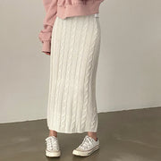 Solid Knitted Skirts For Womenew