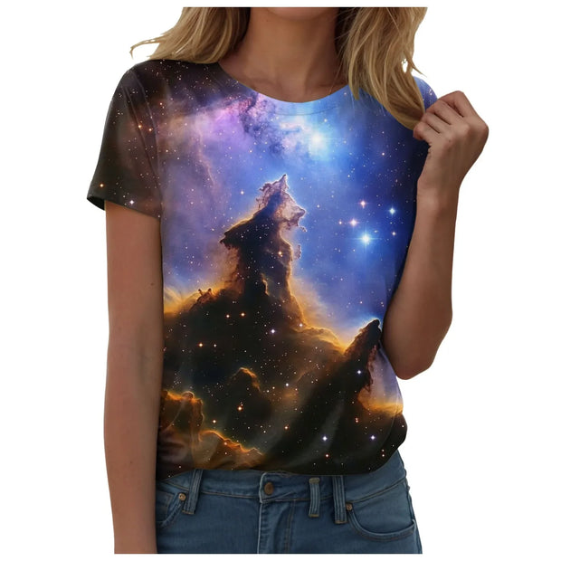 Galaxy Print Casual T-Shirt