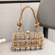 handmade Rhinestones Evening bag silver Crystal handmade Bags