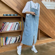 Spring Summer Denim Overall Dress Women