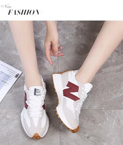 Trendy Luxe Running Sneakers - Neutral Tones