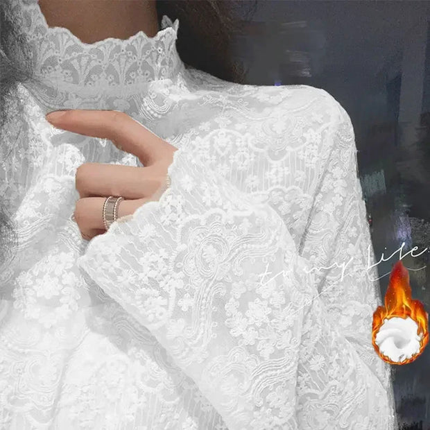 Blouse Women Women's Lace Shirt