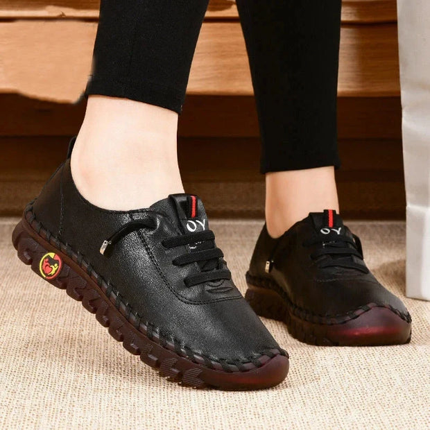 Comfort Leather Walking Sneakers - Everyday Wear