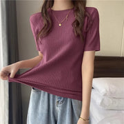 Blusas Mujer Blouses Top FemmeTops Women Blusas Mujer De Moda Verano Short Sleeve Knit Blouse Women Knitted Pullovers 2025