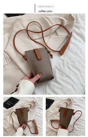 Women's Mobile Phone Bag Female Messenger Shoulder Bags Crossbody Retro PU Leather Bags Mini Handbags New Girls Purse Designer