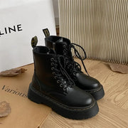 Women Boots Goth Casual Shoes Woman Leather Chelsea Classic Motorcycle Female Goth Shoes High Platform Boots Women Botas Mujer