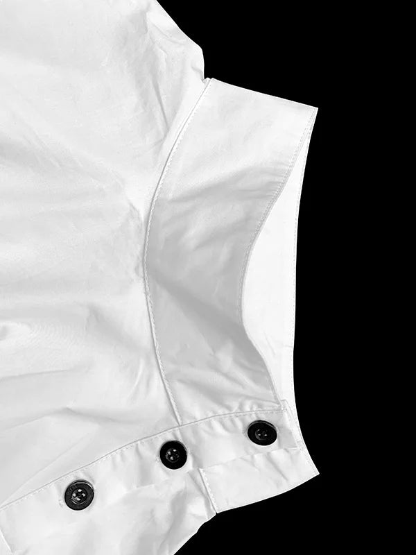 Oversized White Button-up Blouse Top