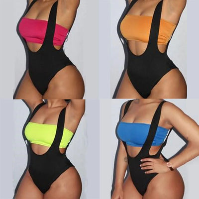 2025Beach vacation one-piece wrap, big V-neck, backless thong, a woman's sexy bathing suit exercise women's wear