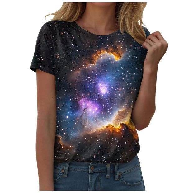 Galaxy Print Casual T-Shirt