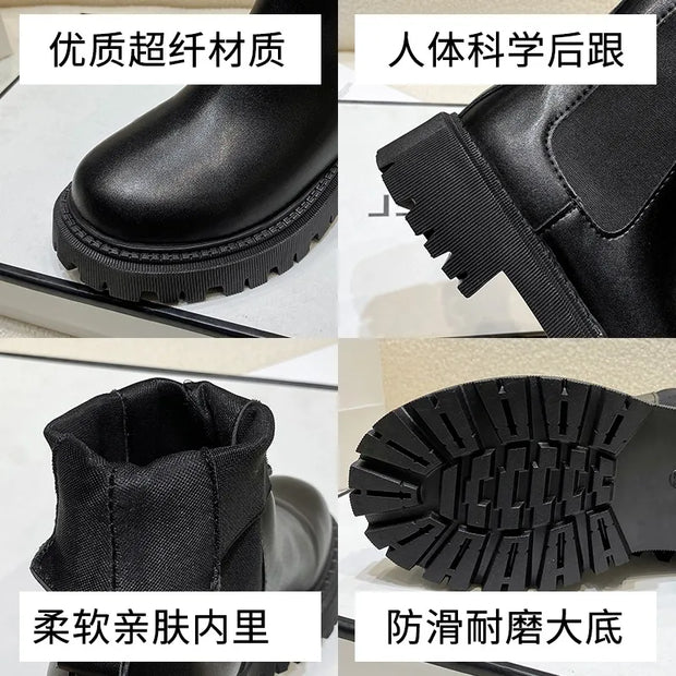 2024 Chelsea boots new thick-soled women's winter shoes for women autumn fashion thick-soled short boots for women
