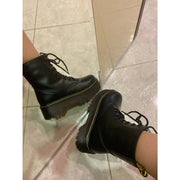 Women Boots Goth Casual Shoes Woman Leather Chelsea Classic Motorcycle Female Goth Shoes High Platform Boots Women Botas Mujer