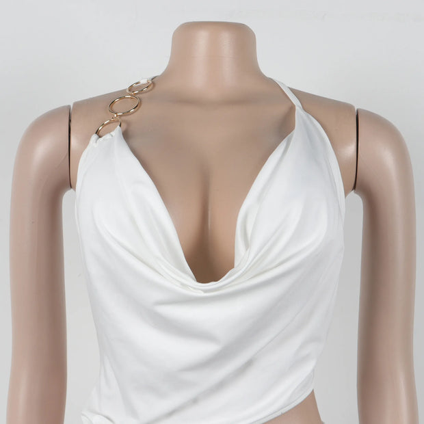 Plunge Neck Belted Jumpsuit