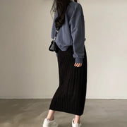 Solid Knitted Skirts For Womenew