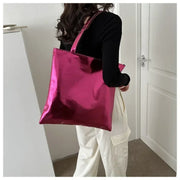Shiny Metallic Leather Tote  Bag