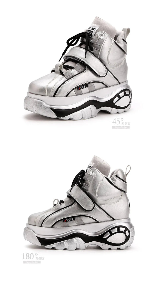 Chunky Platform Sneakers with Hidden Heel Lift