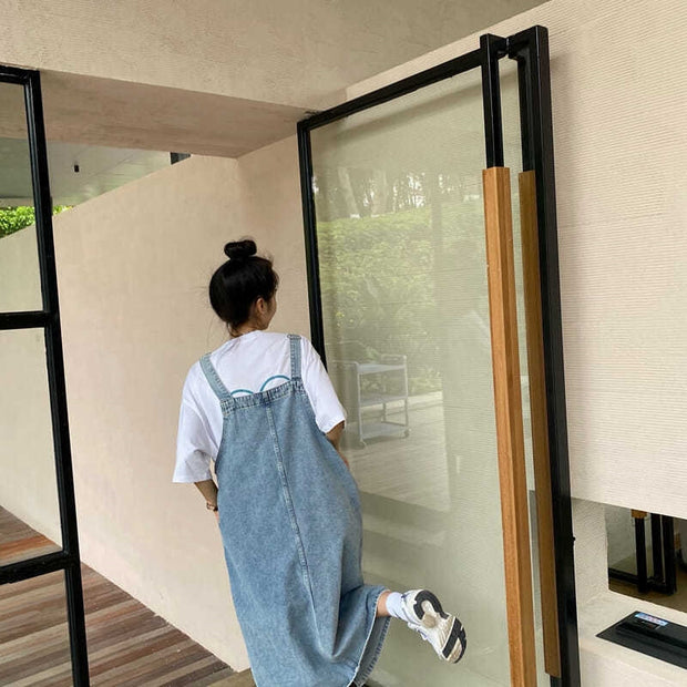 Spring Summer Denim Overall Dress Women