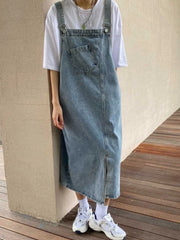 Spring Summer Denim Overall Dress Women
